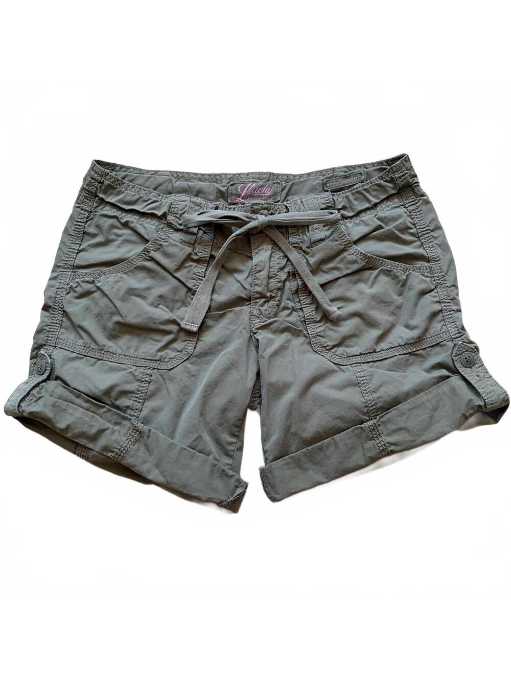 Lucky Brand Mid Rise Easy Fit Cargo Shorts Military Green Women's Size 26